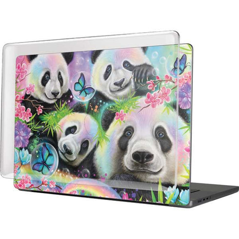 Rainbow Pandas with Butterflies by Sheena Pike MacBook Cases
